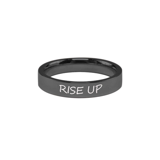 Stainless Steel Comfort Fit Inspirational Ring By Pink Box - Rise Up