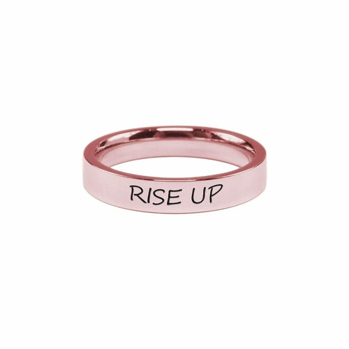 Stainless Steel Comfort Fit Inspirational Ring By Pink Box - Rise Up