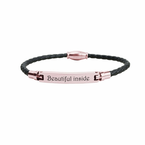 Genuine Magnetic Leather Inspirational Bracelet