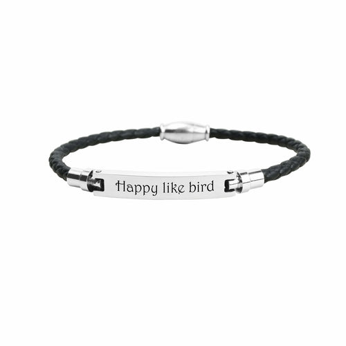 Genuine Magnetic Leather Inspirational Bracelet