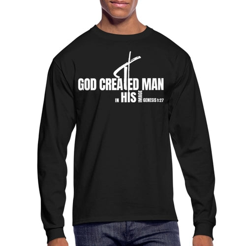 Uniquely You Mens Graphic Tee - Long Sleeve, God Created Man - Genesis